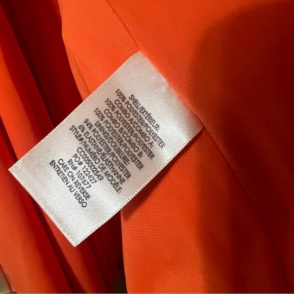 Alice + Olivia | NWT Sandra Wrap Dress Mini Flutter Sleeve Monarch Orange Size 8 - Picture 12 of 12